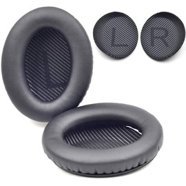 Earpads Replacement Ear Cushions Soft Protein Leather and Memory Foam Blue Ear Pads for Bose Quiet Comfort 35 (QC35) and QuietComfort 35 II (QC35 II) Headphones (Blue) (Black)