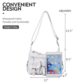 Angel Barcelo Crossover Purse and Handbags Crossbody Bag for Women,Ultra Soft Leather Neatpack Bag Shoulder Purses for Girl (White)