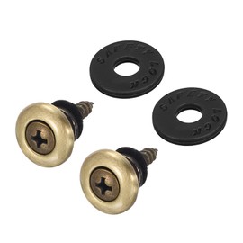 MECCANIXITY Guitar Strap Lock Bass Strap Button Buckle Dual Design Strap Button Metal Strap Retainer System with Black Washers for Guitar Ukulele (Bronze Pack of 2)