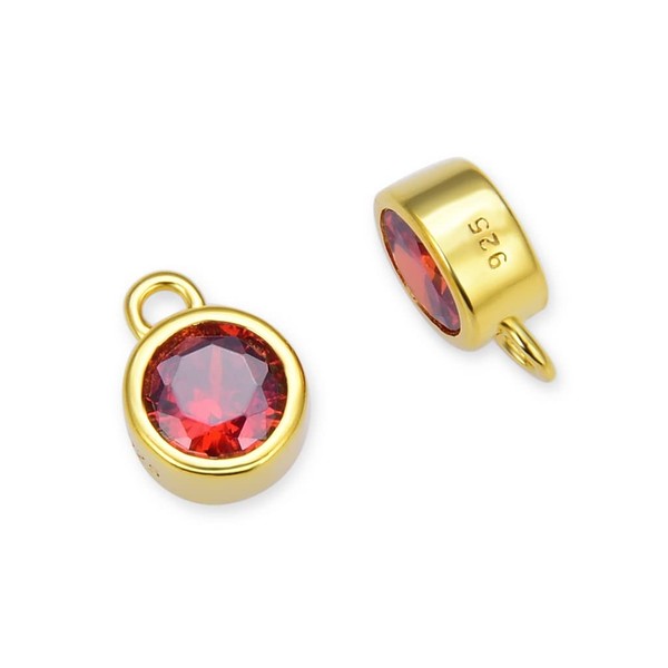 Adabele Authentic Gold Plated Sterling Silver 4mm 6mm Small Round
