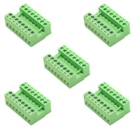Willwewon Set of 5 8-Pin 300 V 10 A 5.08 mm Pitch PCB Mount Screw Terminal Connector for 28-12AWG Cable