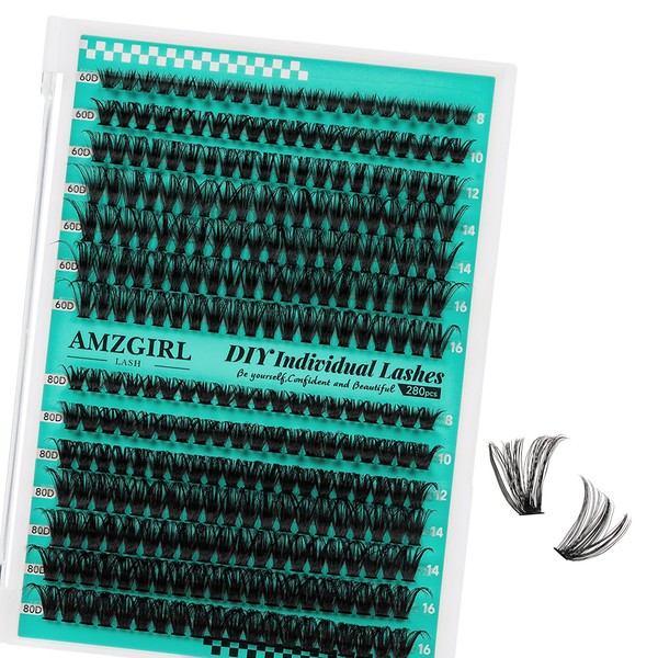 Lash Clusters 280PCS 6080D Wispy Eyelash Extension D Cluster Lashes