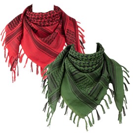 IronSeals 2 Pack Cotton Desert Arab Scarf Wrap Tactical Head Wrap