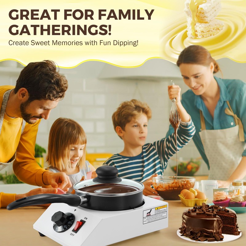 POWLAB Electric Chocolate Melting Pot, 1kg Capacity, Adjustable Temperature, Ceramic