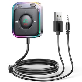 2024 JOYROOM Bluetooth 5.4 Car Adapter, Aux Bluetooth Adapter for Car with Dual Mics and Noise Cancellation, USB Aux Bluetooth Receiver 3.5mm Jack for Car Stereo Music Streaming and Hands-Free Calls