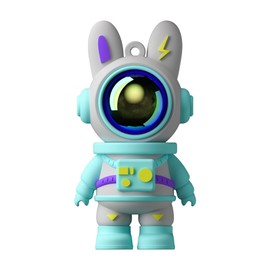 Cute Space Rabbit USB Flash Drive, Thumb Drive 64gb Waterproof USB 2.0 Memory Stick Small Size USB Drive Gift (64G, Cyan)