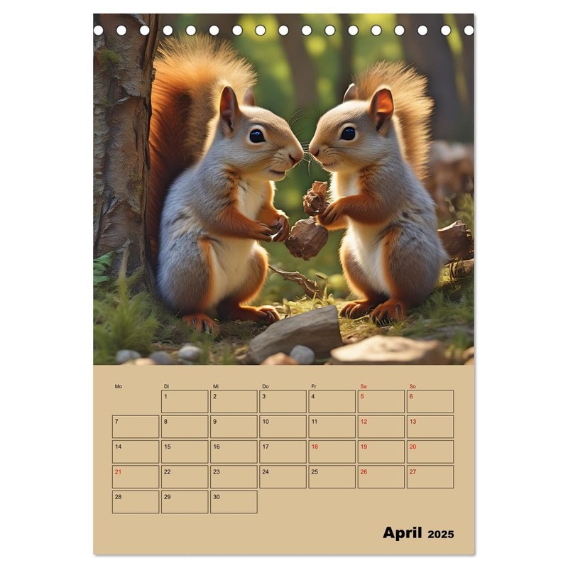 Tierkinder im Zauberwald (Desk Calendar 2025 DIN A5 High), CALVENDO