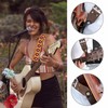 Nefelibata Guitar Strap,Crazy Horse Leather Jacquard Embroidery Cotton Guitar Straps