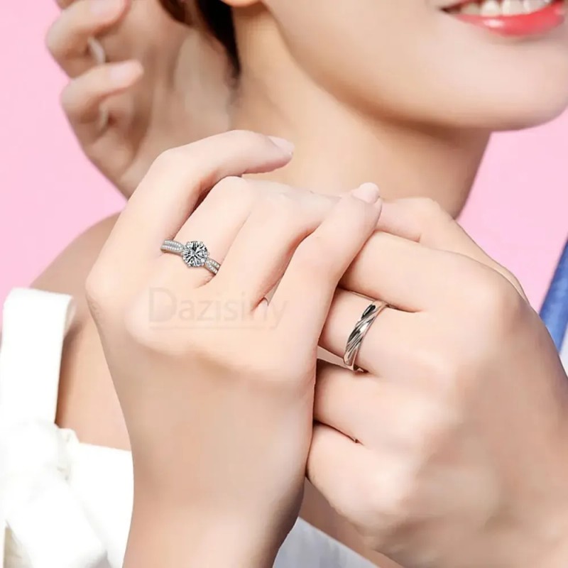 Pack de Anillos Dazisiny para Pareja, de Promesa y Compromiso