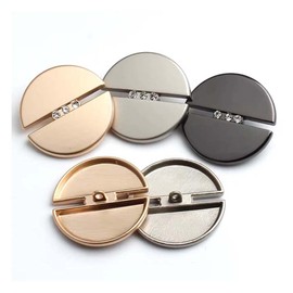 5 botones redondos de metal de diamante para traje de ropa, manualidades, manualidades, decoración, hebilla (negro, 25 mm)