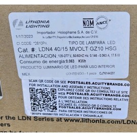 Lithonia Lighting LDN4 40/15 MVolt GZ10 Housing 60hz 17.5w 120-277v NEW Save 25%