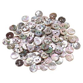 AHANDMAKER Pack of 100 Natural Shell Buttons 20L (1/2 Inch) Flat Round Mother of Pearl Buttons Shell Coconut Brown Handmade Sewing Craft