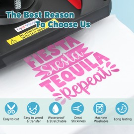 Heat Transfer Vinyl - Lya Vinyl 12" x 20ft Pink Iron on Vinyl Roll for Cricut, Silhouette Cameo, Premium HTV for DIY Clothes, Bags, Shoes and Other Textiles