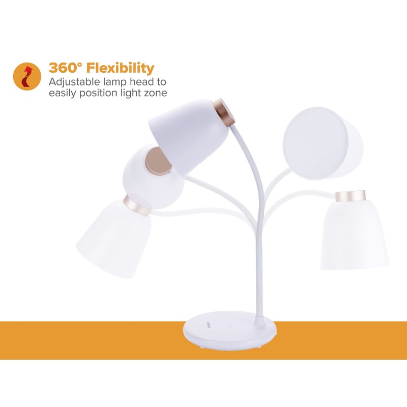 Bostitch Office LED Desk Lamp, Wireless Charging, Dimmable, Adjustable Color