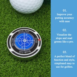 TURAOHU 3 Pcs Golf Ball Markers for Putting Green - Precise Measurement, Golf Ball Marker with High Precision Green Reading Aid Golf Accessories, for Men Women