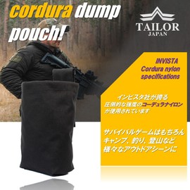 TAILOR JAPAN Real Fabric, Foldable, Minimalist Dump Pouch, Airsoft Military, Waist Bag, Magazine Pouch, Utility Pouch, Compact Storage, Foldable, Large Capacity, Molle Compatible, Cordura Nylon