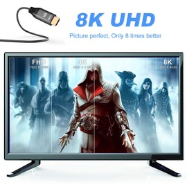 chenyang CY 8K Ultra HD Cable HDMI de alta velocidad 48Gpbs 6.5 pies 8K 60Hz 4K 120Hz con audio y Ethernet