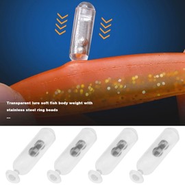 LT Easiyl 56PCS Fishing Rattle Rattlers Worm Jig Fishing Lure Insert Pipe Rattles L/M/S 3 Sizes Plastic Rattles Shake Metal Ball Rattles Insert Tube Sound Attract