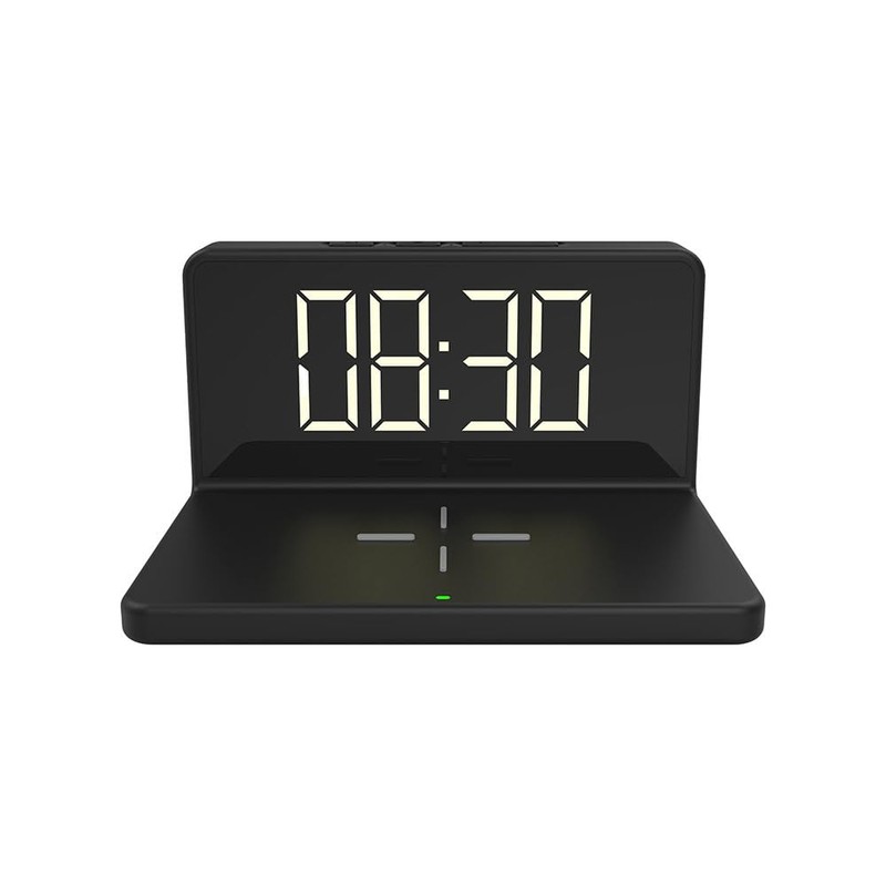 InGenious Wireless Phone Charging Alarm Clock - USB Powered 10W