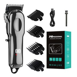 HONGDA Design HONGDA Design Rechargeable Wireless Pet Clipper C 4 Detachable Stainless Steel Blades, LED Display, Quiet & Safe Grooming C Perfect for Dogs, Cats, and Horses with Thick Fur C Complete Grooming Kit