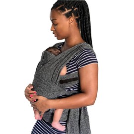 Boppy Boppy Baby CarrierComfyFit Adjust, Heathered Gray, Hybrid Wrap with New Adjustable Arm Straps to Fit More Bodies, 3 Carrying Positions, 0m+ 8-35lbs, Soft Yoga-Inspired Fabric with Storage Pouch