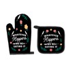 FIicy Funny Black Oven Mitts and Pot Holders Sets, Housewarming