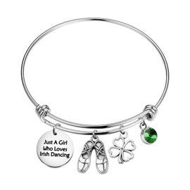 Gzrlyf Irish Dance Bracelet Irish Dancing Gifts Irish Step Dance Charm Irish Dancer Jewelry (Irish Dancing bracelet)