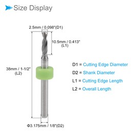 CoCud Micro PCB Drill Bit 1/8 Inch Shank 2.5 mm Cutting Edge Tungsten Carbide PCB Board Drill Bit - (Use: for CNC Drilling Engraving Machine) Pack of 5