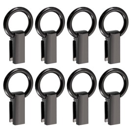 QUARKZMAN Bag Side Clip Buckle, 8 Pieces 0.28 Inch Metal Hanging Handbag Strap Connector with D-Ring for DIY, Shoulder Strap, Shoulder Strap (Metallic Black, 40 mm)