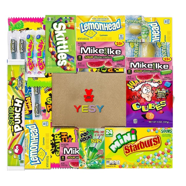 Sour Candy Box -Bulk Sour Variety Pack - Individually Wrapped