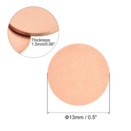 sourcing map Stamping Blank Copper Round DIY Tags, 13mm/0.5" for Craft Decoration, Pack of 24
