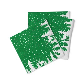 Sovie HORECA Napkin | Made of Tissue 3-Ply, 33 x 33 cm | Christmas Xmas Decoration Festival | Pack of 100 | Marvin (Green)