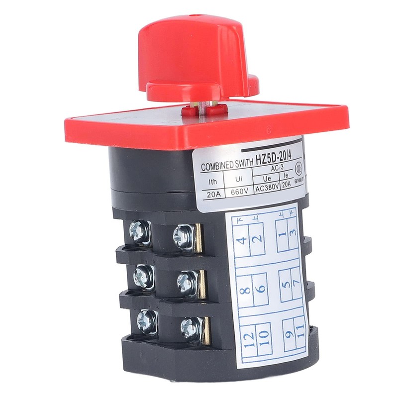 BERM Universal Changeover Switch Latching Rotary Knob 3 Pole 3