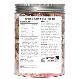 Drink Botanicals | Freeze Dried Figs, Fig Slices Chips | 100% Natural | 150+ Slices | Edible | 100 Grams, 3.52 oz | For Baking, Cereal Topper, Yogurt, Cake, Cocktail Decorations | PET Jar, GMO-Free