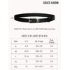 GRACE KARIN Skinny Belt for Women Black Leather Belt Silver
