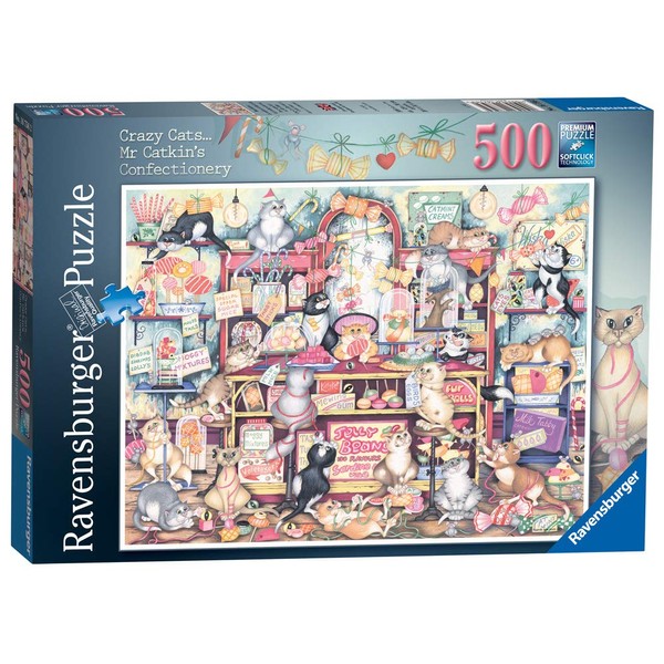 Ravensburger 16756 Crazy Cats Mr Catkin's Confectionery 500 Piece Jigsaw Puzzle for Adults & for Kids Age 10 and Up