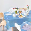 FALIZIFU 1 Pack Light Blue Iridescent Plastic Tablecloth Disposable 54