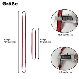 Nylon Climbing Sling, 18 mm Nylon Sling Runner for Climbing, Swing, Tree Work, Outdoor Activities (60 cm, Orange (Pack of 3))