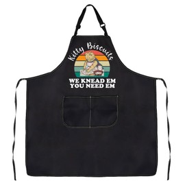 G2TUP Funny Cat Gift Kitty Biscuits Apron With Pockets Baker Gift Cat Lover Gift Chef Food Baking Lover Gift Bakery Apron