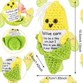 DSLSQD Mini Funny Positive Corn, 3 Inch Positive Corn Crochet Cute Wool Funny Knitted Positive Corn Doll Cheer up Gifts for New Year Gift Birthday Gifts Friends Party Decoration Encouragement