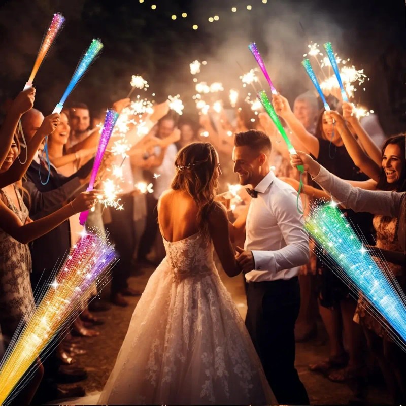 Fiesta Electrónica Varita Fibra Óptica Celebración Neon 28pz