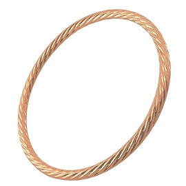 Bangle Real 18KGF Rose Gold Filled Twist Cuff Bracelet Teen Size 55mm