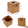BTSKY Square Seagrass Tissue Box - Decorative Woven Basket Paper
