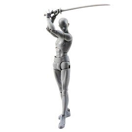 Action Figure, Body-kun, DX & Body-chan, DX PVC Model, SHF, Kids, Collector, Toy, Gift, Drawing Mannequin Figure, Model for Artists (Gray Male)
