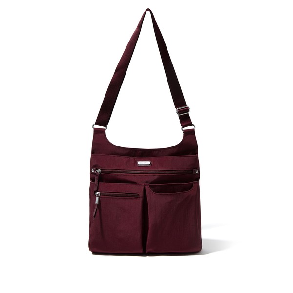 Baggallini Women's Track Zip Crossbody with RFID Phone Wristlet, Dark