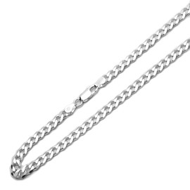 Sterling Silver Necklace 6mm Solid Curb Chain Necklace (7, 8, 9, 16, 18, 20, 22, 24, 26, 30 Inch), 26"