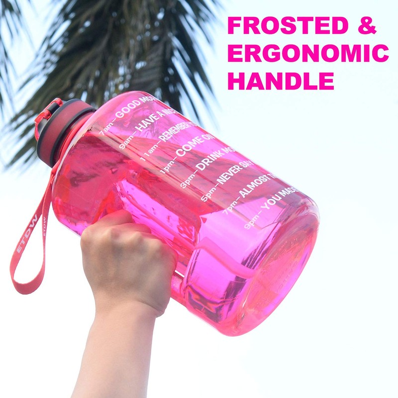 ETDW Gallon Water Bottle Jug witth Straw Cleaning Brush, 128oz