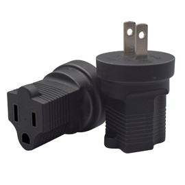 JORINDO NEMA 1-15P to 5-15R AC Power Adapter Plug，American Standard 2-pin to 3-Hole Power Converter，NEMA 1-15P Male Plug to 5-15R Female Socket，1-15P to 5-15R
