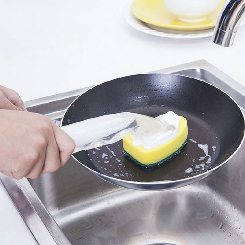 Kitchen Sink Cleaning Brush Portable Dish Wall Sponge Pads Dish