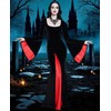 ABHOH Adult Black Gothic Dress for morticia addams costume Women